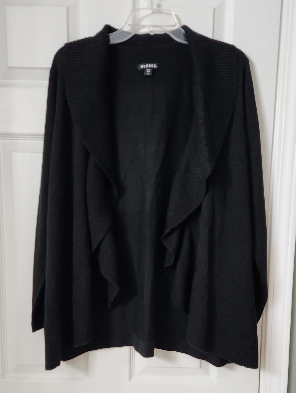 George Black Open-Front Cardigan Sweater